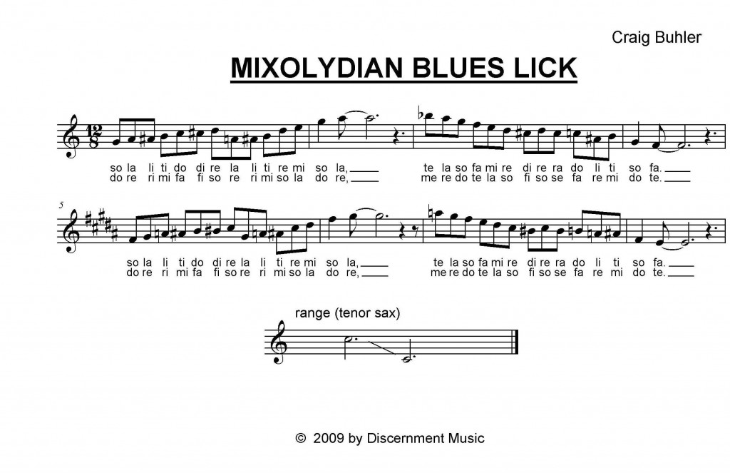 Mixolydian blues lick