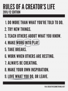 rules for the creative people to live by